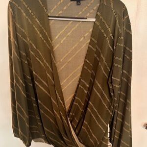 Banana Republic Olive Green Chain-Print Top